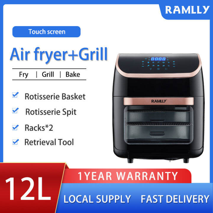 Ramlly Air Fryer 12L capacity, Multifunction air fryer oven w/ 10