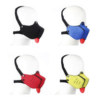 Puppy Play Toys Rubber Half Face Dog Hood Toys for Men Games Slave Restraint Muzzle with Tongue