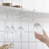 Glass Stand Inverted Storage Rack Under Wall Mount Cabinet Without Punch Manager Kitchen Tools Cleaning Tools