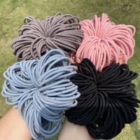 ☊☑ 100pcs/lot 4mm Thick Nylon Hair Rubber Bands For Girls Elastic 5cm Scrunchies Kids Hair Tie Rope Gum Ponytail Headband Wholesale