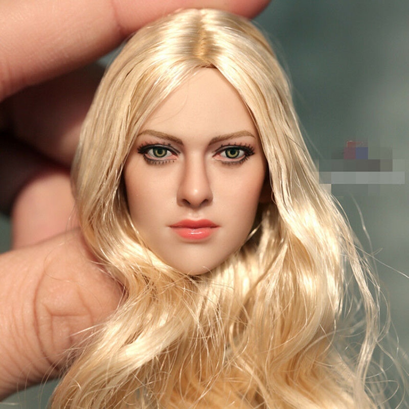 1/6 Scale Female Head Sculpt European Blond Hair For 12" Figure Doll Art Model