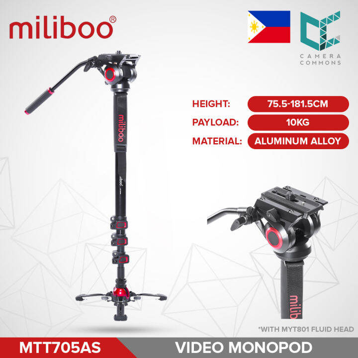 Miliboo MTT705AS Professional Aluminum Video Monopod with MYT801 Fluid
