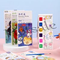 【hot sale】 ▩ B02 Children Cartoon Watercolor Coloring Book Graffiti Note Book Comes with Paint Gouache Painting Coloring Book Children Portable Painting Book SG084