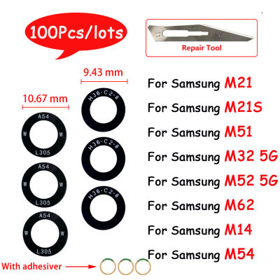 100Pcslot Asal Belakang Kamera Kaca Pelekat สำหรับ M62 Samsung Galaxy 5G M14 M54 M31 M 51 M32 5G M52 M53 5G M21S