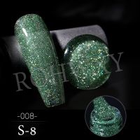 สินค้าขายดี? ROHWXY สีกลิตเตอร์ สีทาเจลวิ้งๆสีกลิตเตอร์เบาบางคุดFLASH DIAMOND NAIL POLISH