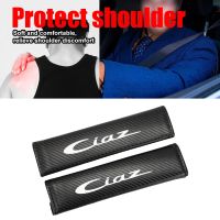 2pcs Carbon Fiber Car Seat Belt Shoulder Protection Cover For Suzuki Ciaz Accessories Seat Covers