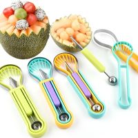 3-in-1 Fruit Digger Fruit Carving Knife Set Cutter Fruit Platter Separator Kitchen Gadgets Watermelon Ice Cream Baller Scoop Graters  Peelers Slicers