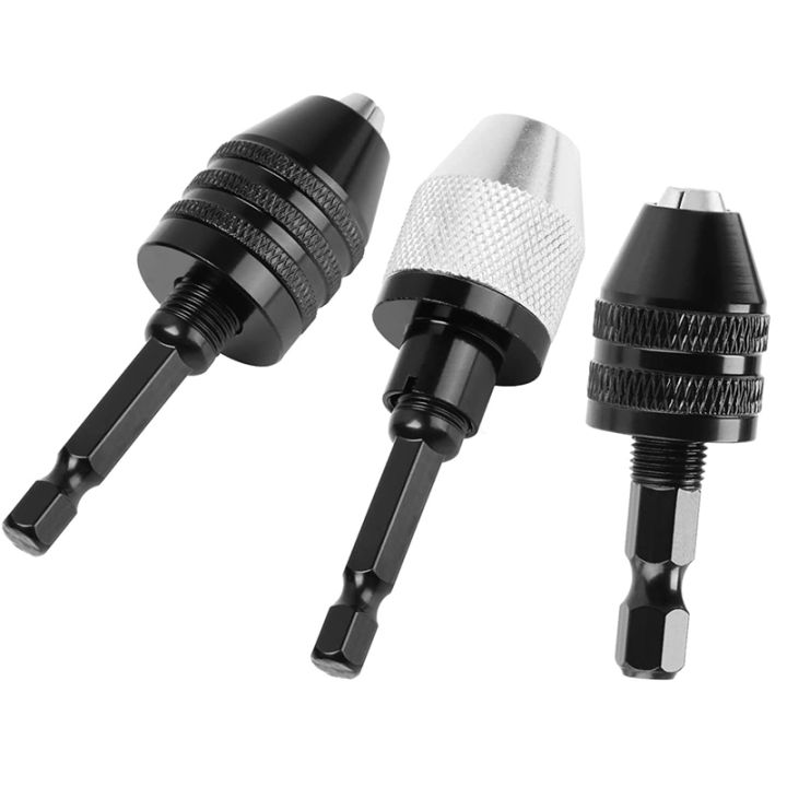 3pcs-1-4-inch-hex-shank-keyless-drill-chuck-quick-change-adapter-converter-impact-drills-bits-electric-tool-accessories