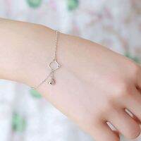 Kucing Lonceng Gelang Hollow Cat Bell Pendant celet Lovely Fashion Silver Short Chain Girl