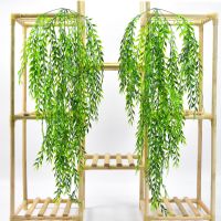 Artificial Weeping Willow, Plastic Plants Greenery Leaves Fake Hanging Vine Faux Ivy Garland UV Resistant for Home Indoor Outdoor Garden Door Wall Baskets Wedding Party Table Decor Decoration