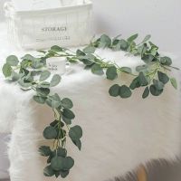 hotx【DT】 1.8M Artificial Eucalyptus Garland Fake Vines Rattan Wreath for Wall Room Garden Wedding Decoration