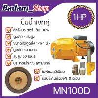 ปั๊มน้ำเจ็ท(คู่) ดูดลึก(1HP)กำลังมอเตอร์ เต็ม100%(MN100D)