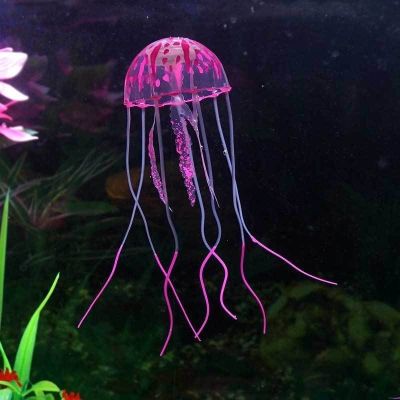 Colorful Artificial Swim Glowing Effect Jellyfish Aquarium Decoration Fake Fish Tank Live Plant Luminous Ornament Aquatic Landsc
