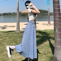 เสื้อผ้าแฟชั่นสำหรับสุภาพสตรี Save the pear shape pleated skirts female spring and summer of tall waist fat younger sister big yards of show thin a word ins of the drape umbrella skirt