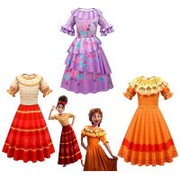 Encanto Movie Mirabel Madrigal Princess Dress Cloth Girls Cosplay Prom Party Skirt For Carnival Children Princess Costume