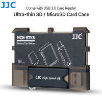 (ในสต็อก) JJC แบบพกพา MicroSD Card Case &amp; USB 3.0 Card Reader Anti-Drop บัตรเครดิตขนาดผู้ถือการ์ดหน่วยความจำสำหรับ2 SD 4 Micro Sdtf Card **