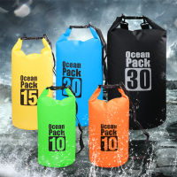 10L 15L 20L 30L กระเป๋าเป้สะพายหลังกันน้ำกลางแจ้งกระเป๋าลอยน้ำ Roll Top Sack สำหรับพายเรือคายัคล่องแก่งพายเรือ River