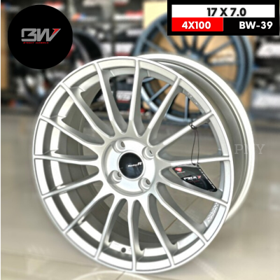 ล้อแม็กขอบ 17x7.0 4รูx100 ET+38 🛻🚘ยี่ห้อ BW รุ่น BW-39 สี Silver Matt 🔥(ราคาต่อ1วง)🔥 ขายยกชุด4วง ❌ไม่ขายแยก❌ รับปะกันโครงสร้าง10ปี