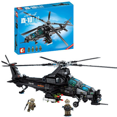 Technical Police Military Armed Helicopter Building Blocks STEM Kit Aircraft Bricks Toys For Boys Adult Holiday Gifts