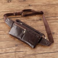 PI UNCLE Mens Leather Belt Bag Ultra-Thin ID Chest Bag