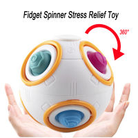 Fidget Stress Relief Toys Turning Bubble 3 In 1 Rainbow Ball Decompression Planet Rotation s Fingertip Spinner Toy For Kids