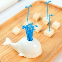 1Set Creative Whale Fruit Fork Cake Dessert Salad Sticks Food Picks Cocktail Toothpick Skewer Home Party Acceoosries