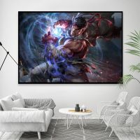 ❆▲ CPT PS เกม Street Fighter 6 โปสเตอร์ผ้าใบ Ryu KEN HD ขนาดใหญ่ wall art ตกแต่งภาพวาดบ้านตกแต่งห้องนอนขนาดที่กำหนดเอง