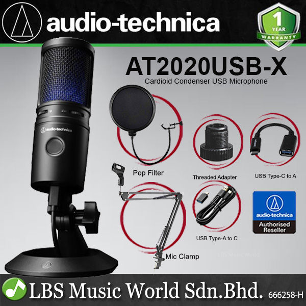 Audio Technica AT2020USB-X Cardioid Condenser USB Microphone with