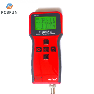 pcbfun เครื่องทดสอบตรวจสอบแบตเตอรี่สากลพร้อมจอแสดงผล LCD ตัวทดสอบความต้านทานแรงดันไฟฟ้าแบตเตอรี่สำหรับแบตเตอรี่ Li-Ion 18650