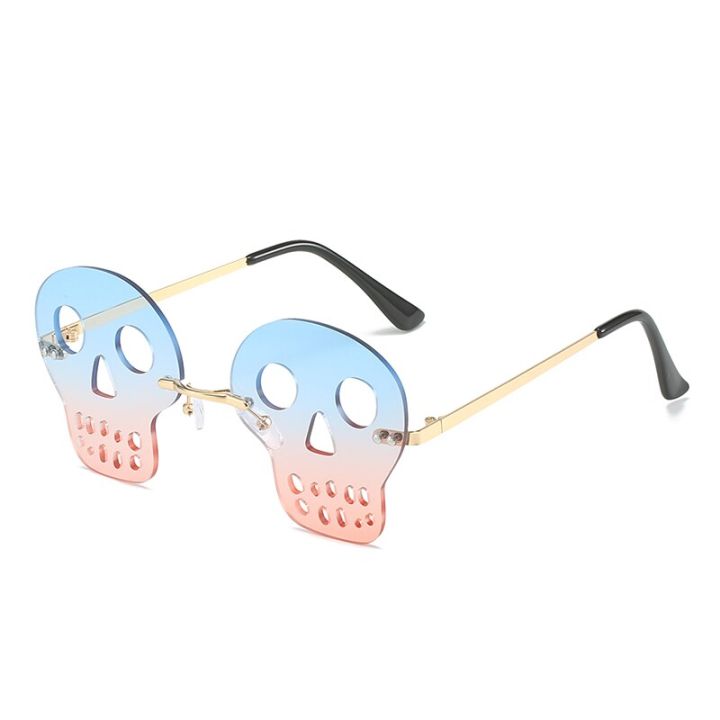 y2k-womens-sunglasses-rimless-metal-skull-party-halloween-men-frameless-hip-hop-personality-dancing-glasses-decorate-longkeeper