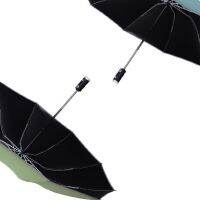 【CW】 2021 New Automatic Reverse Folding Umbrella with Safety Reflective Strip LED Light 10 Rib