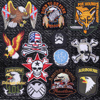 Airborne Military Tactics Eagle เย็บปักถักร้อย Patch เสื้อผ้า Thermoadhesive Patches สำหรับเย็บเสื้อผ้า Punk USA Flag Skull Badges-Piejt