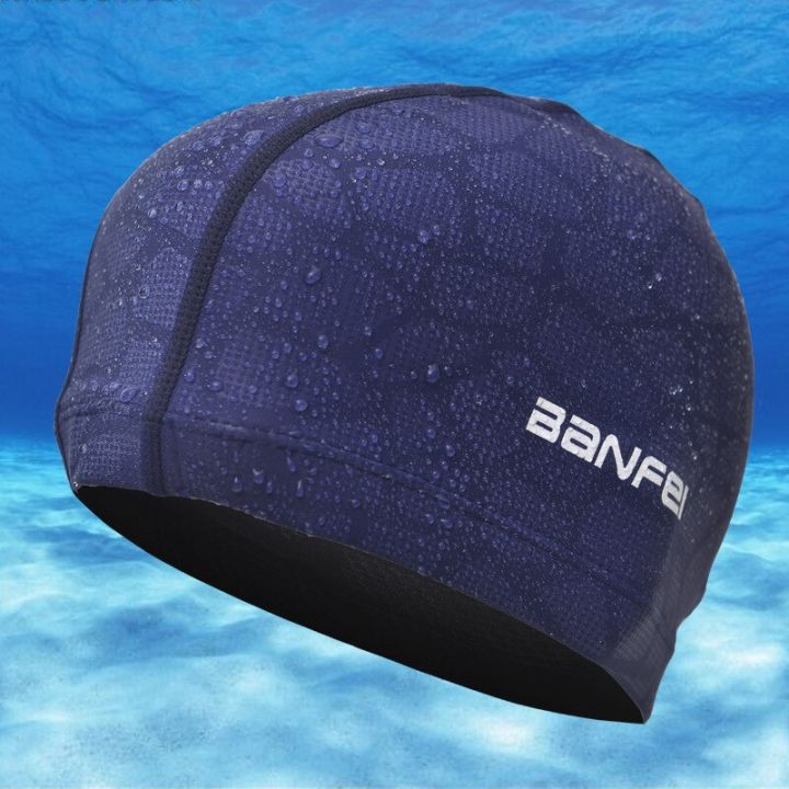 ผ้ากันน้ำปกป้องหูผมยาวกีฬาหมวกว่ายน้ำฉลามยืดหยุ่นสูงทนทานหมวกว่ายน้ำสำหรับผู้ชายผู้หญิงหมวกว่ายน้ำ-lym3883
