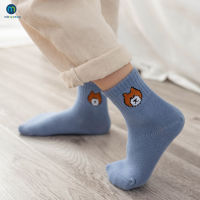 5 PairsLot Baby Boys Children Cartoon Bear Medium Tube Kids Socks Autumn And Winter Solid Color Keep Warm Girls Miaoyoutong