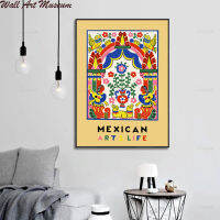 การตกแต่งบ้านโปสเตอร์ Doek Mexicaanse Kunst En Leven Tentoonstelling Schilderij Murne Muur Kunstwerk Woonkamer Modulaire Fotolijst 1ชิ้นภายในกรอบหรือไร้กรอบ (การปรับแต่งรวมผ้าใบวาดภาพและกรอบ)