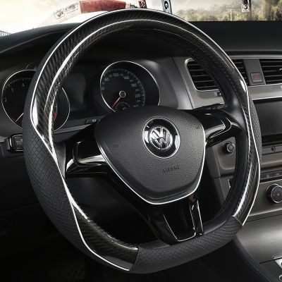โปโล JATTA 7 2015คาร์บอนไฟเบอร์ + Passat Tiguan กรอบมือจับสำหรับ VW พวงมาลัยรถยนต์หนังสำหรับ Nissan Qashqai J11 X-Trail T32