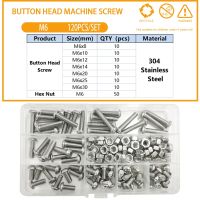 ？》：“： M2 M3 M4 M5 M6 304 Stainless Steel Hex Button Socket Head Cap Screw Hexagon Thread Machine Metric Nut Bolt Assortment Kit Set