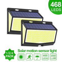 468/114 LED Outdoor Solar Lamp PIR Motion Sensor Waterproof Sunlight Powered wall Light Garden decoration Emergency Street Light