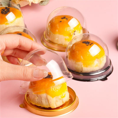 Plastic Cupcake Containers Mini Tart Shells Transparent Mooncake Dome Box Pastry Baking Packaging Box Dessert Display Trays