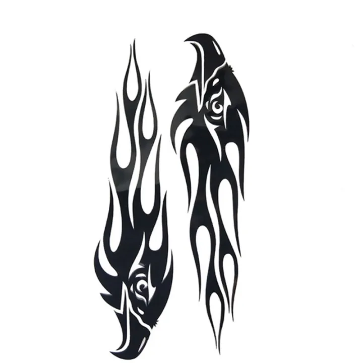 2 Pcs Custom Car Stickers DIY Kit Eagle Flame Pattern Reflective