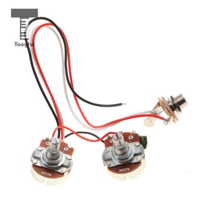 ：《》{“】= Tooyful Bass Wiring Harness Prewired 3 Way Toggle Switch 250K 1T 1V Pots For Electric Bass