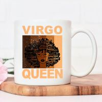 Womens VIRGO QUEEN Pattern Printing Juice Mugs FUNNY VIRGO ZODIAC Ceramic Mug Water Cup Fashion Coffee Mugs