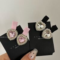 2pcs Set Y2K Barrettes Pearl Crystal Alligator Hair Clips Geometric Side Pins Hairpin Cute Sweet Girls Women Hair Accessories