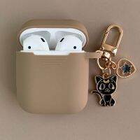 เคสซิลิโคนตกแต่งรูปหัวใจแมวน่ารักสำหรับ Apple Airpods 1 2อุปกรณ์เสริมฝาครอบป้องกันหูฟังบลูทูธกล่องใส่กระเป๋าหูฟัง