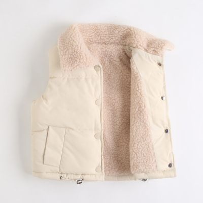 （Good baby store） 1 6 Year Children Clothes Kids Fleece Tops Unisex Winter Outerwear Boy Girl Turn Down Warm Jacket 2022 Korean Casual Puffer Vest