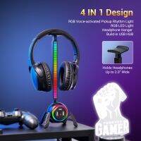 Kiwifotos ที่ตั้งหูฟังสำหรับเล่นเกมฮับ USB และจังหวะการรับ RGB ที่แขวนหูฟังน้ำหนักเบาสำหรับสร้างเดสก์ท็อปสำหรับเล่นเกมมืออาชีพ