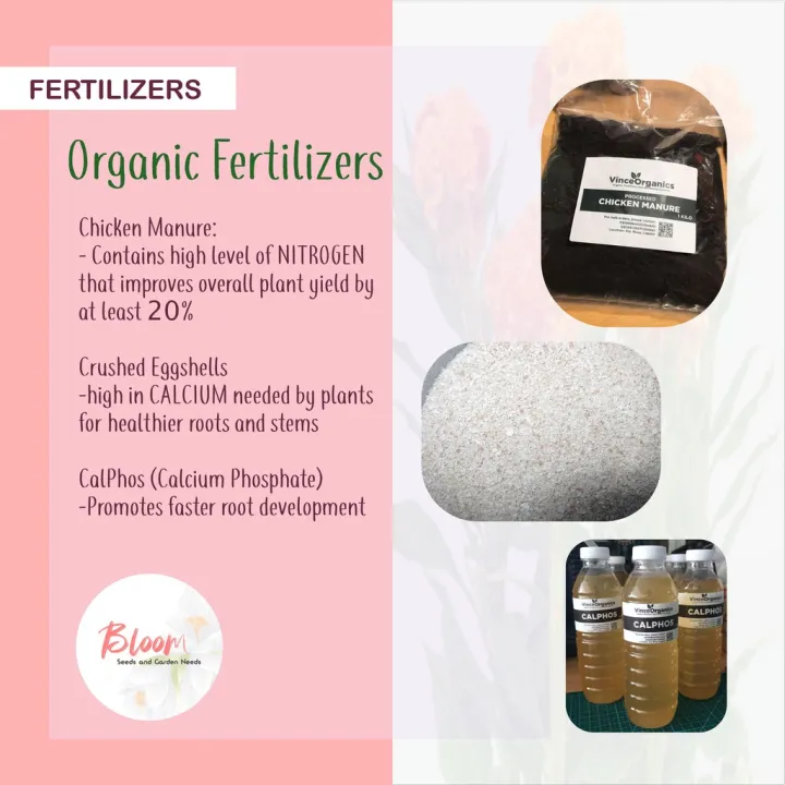 BLOOM ORGANIC FERTILIZER BY VINCE ORGANICS CHICKEN MANURE CALPHOS