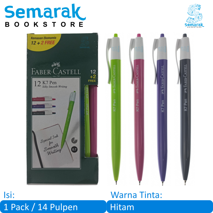 bolpoin faber castell k7 click pack free 2 pcs