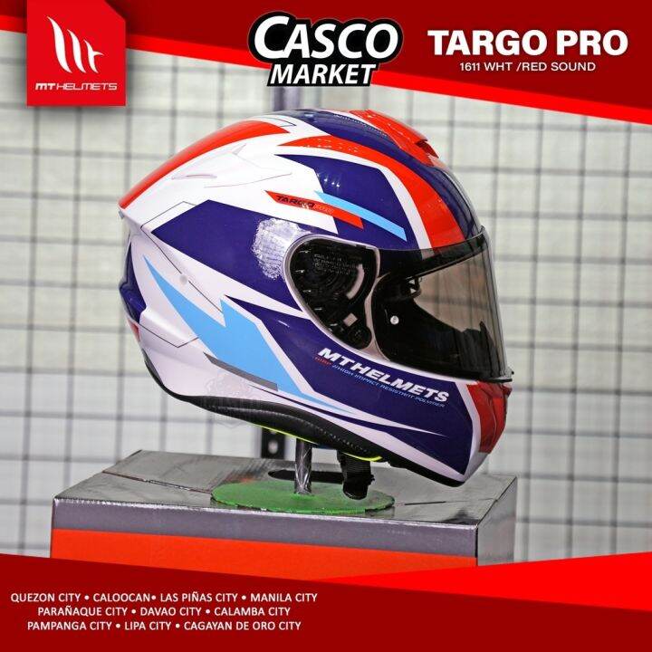 MT TARGO PRO SOUND FULL FACE SINGLE VISOR MOTORCYCLE HELMET (WITH EXTRA CLEAR LENS SPOILER) face