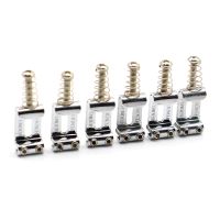 HR-6 Pcs Vintage Guitar Bridge String Saddles for FD ST Electric Guitar Replacement Parts Chrome